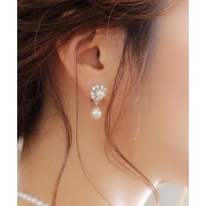イヤリング ダリア パールイヤリング レディース