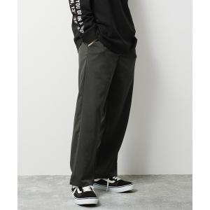 THE SHOP TK パンツ ツータックワイドストレートスラックス ツイル
