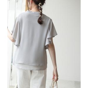 ブラウス シャツ WEB限定.　アソートラッフルスリーブブラウス レディース