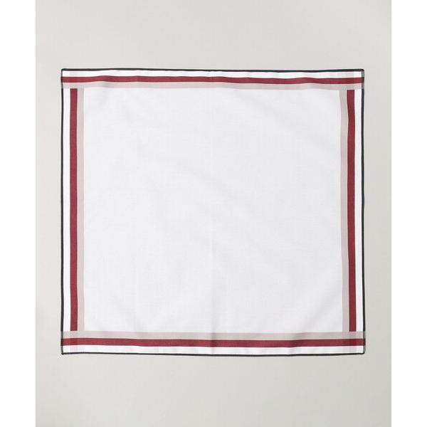 ハンカチ GRAZIINA:ホワイト グランド パイピング ポケットチーフ メンズ