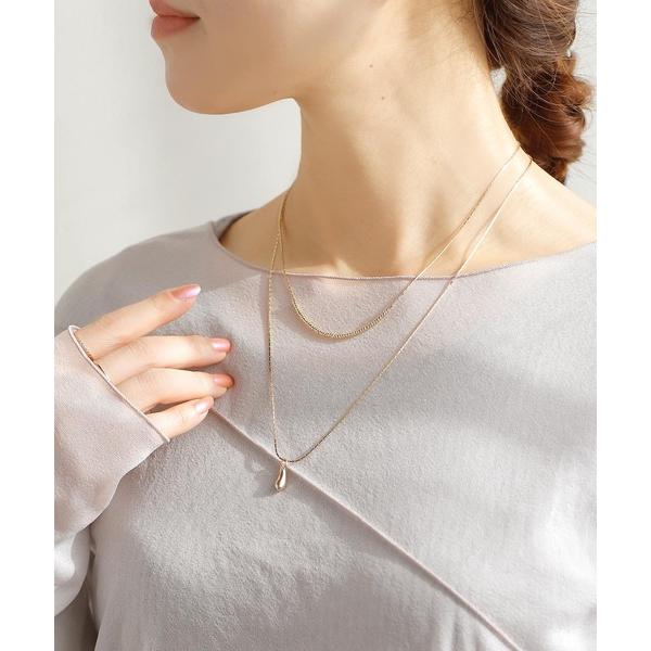 ネックレス メタルビーズネックレス「ドロップ」「2本セット」 レディース