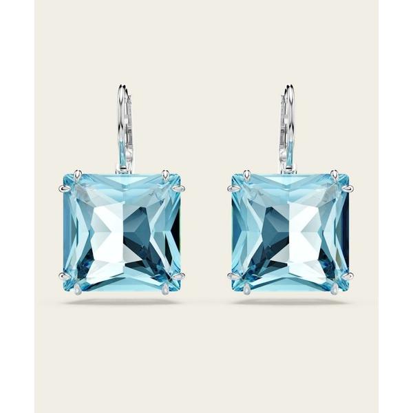 ピアス 「公式」「スワロフスキー」Millenia ドロップピアス スクエア・カット， ブルー， ロ...