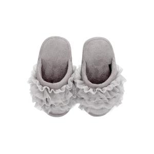 シューズ エクササイズルームシューズ フリル グレー