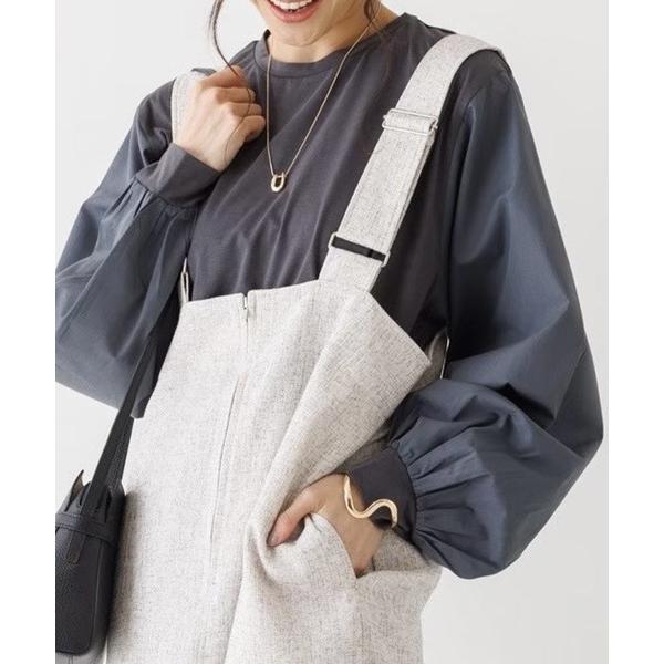 tシャツ 袖ボリュームコンビプルオーバー レディース