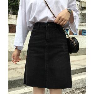 URGE：（アージコロン） デニムスカート 「URGE：」ひざ丈 台形 デニム