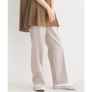 スラックス パンツ ストレッチ杢センタープレススラックスパンツ レディース