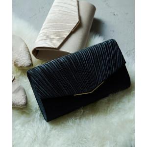 クラッチバッグ パーティーバッグ V字ミニプレートサテンプリーツクラッチパーティーバッグ レディース