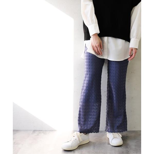 パンツ Per sist ence/パーシエンス　レースニットソーフレアパンツ レディース