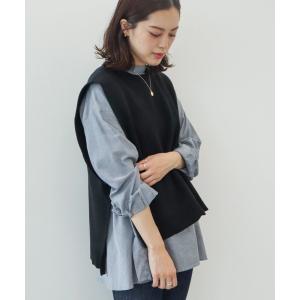 シャツ ブラウス SET ニットベスト+バックフレアブラウス