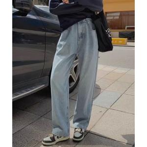 ジーンズ デニム デニムパンツ ウエストタックルーズデニムパンツ レディース