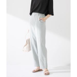 パンツ 「セットアップ対応」リネンライクテーパードパンツ