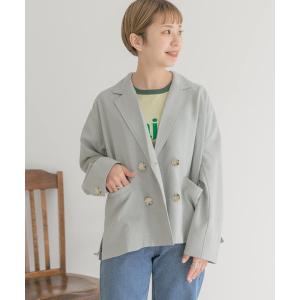 セットアップ 「セットアップ対応」リネンライクダブルジャケット レディース