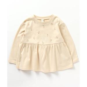 tシャツ Tシャツ チューリップ柄切り替えペプラムTシャツ