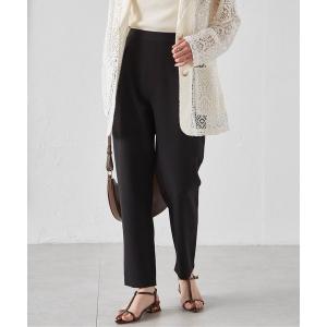 スラックス パンツ 「25SS新色追加」「低身長サイズ有」美脚シルエットタックテーパードパンツ/股下61cm(UVカット/防しわ) レディース