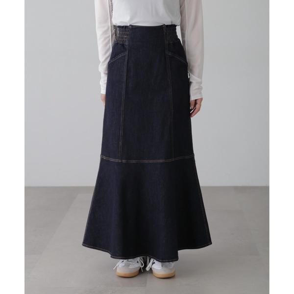 マルチサイズ デニムスカート パネル切替マーメイドデニムスカート