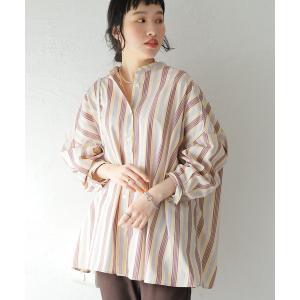 シャツ ブラウス ストライプワイドシャツ