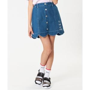 スカート 前ボタンスカラップスカート キッズ 子供服 女の子