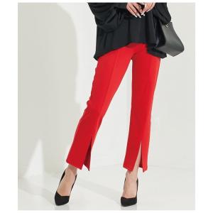 パンツ フロントスリットストレートパンツ レディース