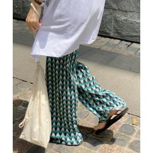 パンツ パターンプリーツパンツ レディース