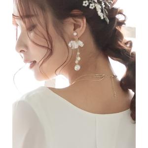 Anemone イヤリング　ホワイト　結婚式イヤリング ANEMONE（アネモネ） イヤリング ホワイトフラワーイヤリング