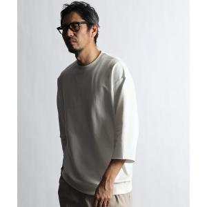 スウェット 3Q CUT-OFF SLEEVE SWEAT：カットオフ7分袖 クルーネックスウェット