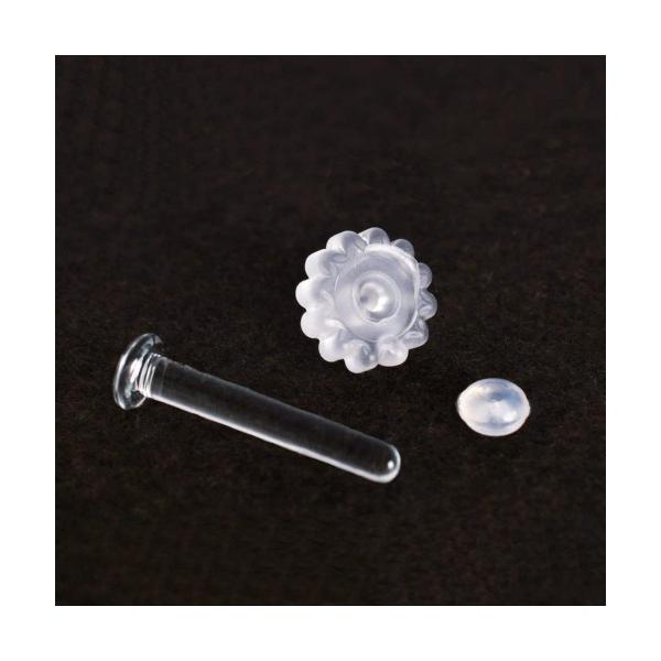 アレルギー対応 ピアス 入学式 ガラス透明ピアス 金属アレルギー対応 20G 18G 16G 14G...