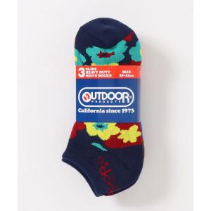 靴下 スニーカー丈 フラワーソックス　セット　メンズ／25-27cm／OUTDOOR