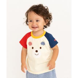 tシャツ お顔のラグラン半袖Tシャツ キッズ 子供服 男の子 女の子