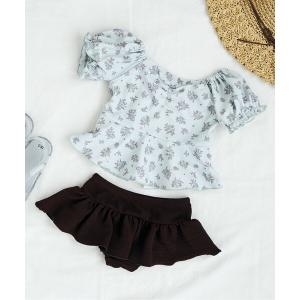 水着 ナチュラル花柄セパレート水着_UVカット