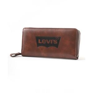 メンズ 財布 Levi's/リーバイス バットウイング ロゴ ラウンドジップ ロングウォレット/長財布