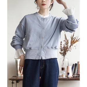 カーディガン ヴィンテージライク スウェット「スナップカーディガン」 レディース