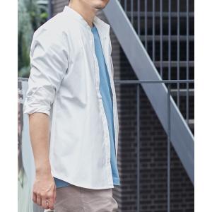 シャツ ブラウス CAVEバンドカラーシャツ