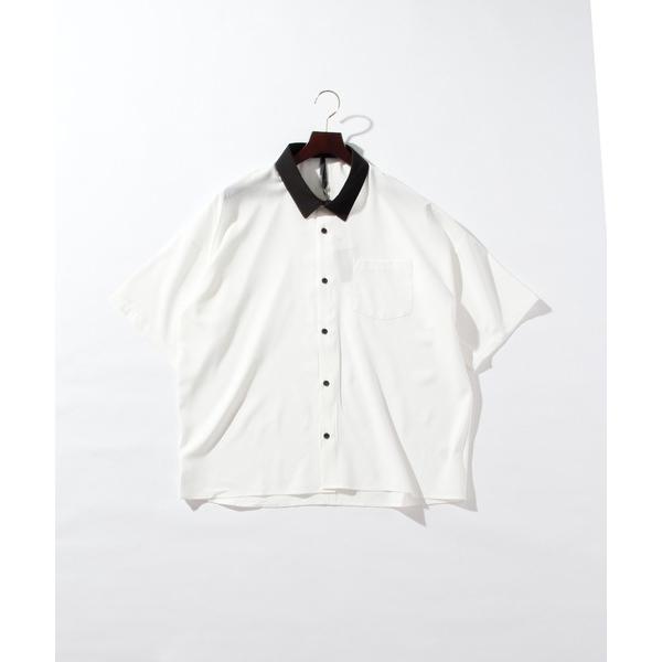 ブラウス シャツ ビッグシルエット ポリストレッチ クレリックシャツ レディース レディース
