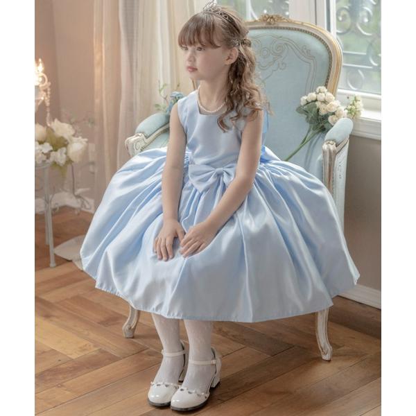 ドレス 発表会 卒園式 入学式 マットサテンタックギャザードレス キッズ 子供服 女の子