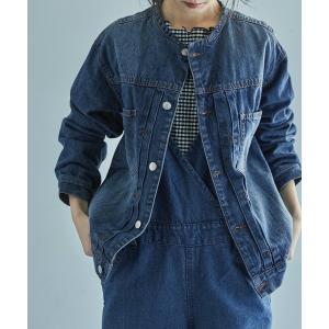 デニムジャケット gジャン ノーカラーデニムジャケット レディース