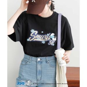 tシャツ 別注「スマーフ×GeeRA」コラボプリントＴシャツ レディース メンズ