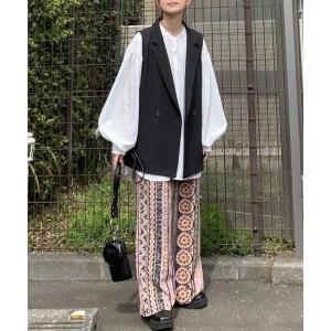 パンツ CORNERS by KR　エスニックストライプワイドパンツ レディース