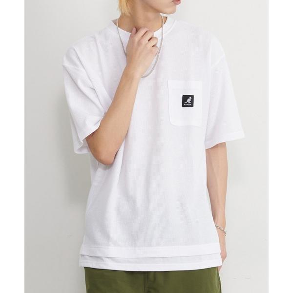 tシャツ 別注 WEB限定 KANGOL/カンゴール ワンポイント ロゴ ポケット付 レイヤード ビ...