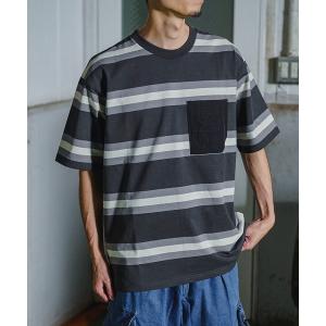 tシャツ Tシャツ GORDON MILLER　プレーティングボーダータクティカルポケットT