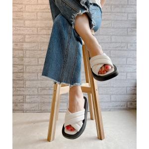 サンダル ボリュームクロス厚底パデットサンダル レディース