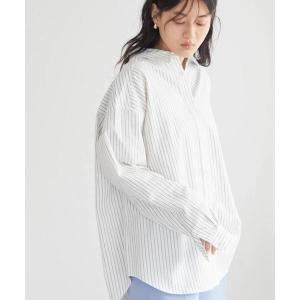 シャツ ブラウス コットンカルゼリラックスフィットシャツ