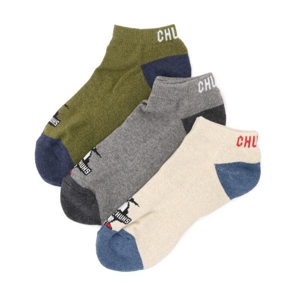 靴下 メンズ 「CHUMS」3P Booby CHUMS Ankle Socks