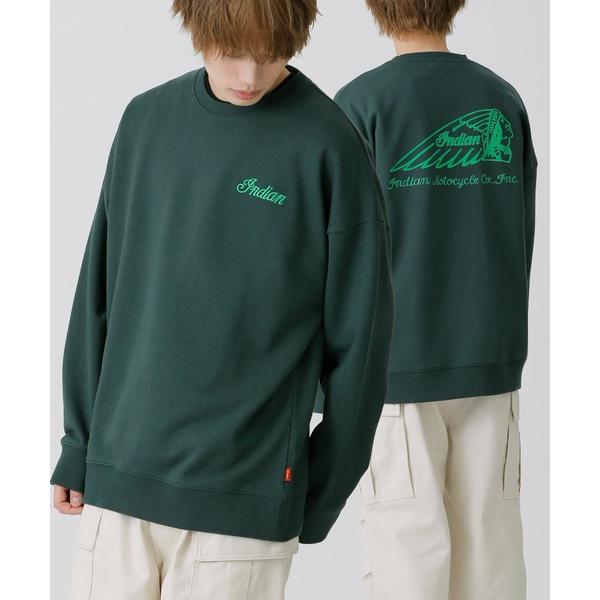 トレーナー スウェット 「Indian」裏毛スウェット / インディアンフロッキープリント　オーバー...
