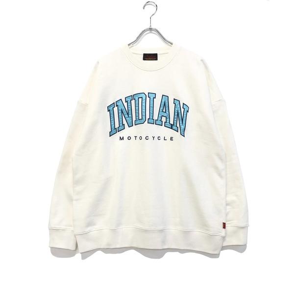 トレーナー スウェット 「Indian」裏毛スウェット / サテン アーチロゴ刺繍 オーバーサイズ ...