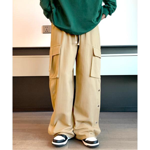 カーゴパンツ 「neos -addictive design-」ワイドシルエット サイドボタン カー...