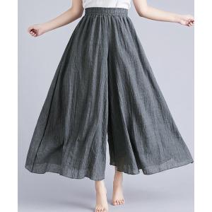 パンツ ふわっと広がるコットンスカーチョ レディース