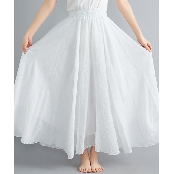スカート ドレープを楽しむフレアロングスカート