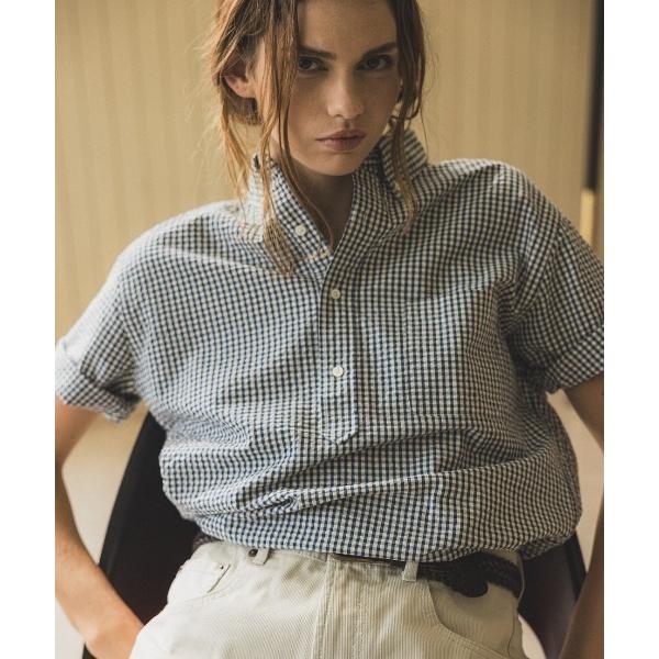 シャツ BEAMS PLUS / インディゴ シアサッカー ブルオーバー ショートスリーブ ボタンダ...