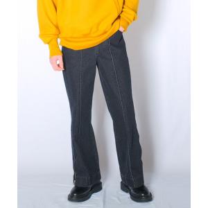 メンズ パンツ デニム ジーンズ Wizzard ウィザード / USED WASH PIN TUCK FLARE DENIM PANTS ユーズドピ｜zozo