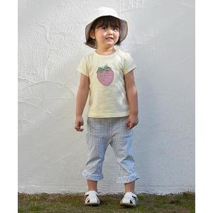 パンツ デニム ジーンズ 【スマイルシリーズ】【リンク】裾ちびフリルパンツ（7分丈）